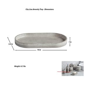 Roselli Trading Company City Line Bath Amenity Tray, Gray