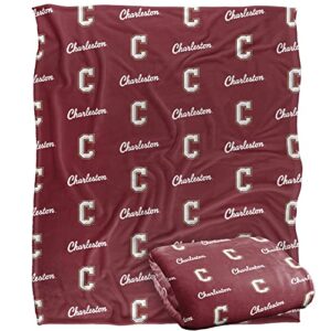 college of charleston cougars blanket, 36"x58" logo pattern, silky touch super soft throw