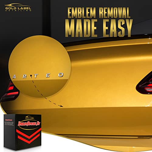 Gold Label Detailing Emblem Removal Tool Kit - Car Surface Logo Emblem Remover Kit with Scratch Repair Body Compound and Soft Applicator Sponge for Car Wrapping Film Installation (Premium Kit)