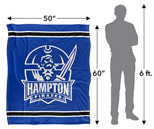 Hampton University Pirates Blanket, 36"x58" Primary Logo Stripes, Silky Touch Super Soft Throw