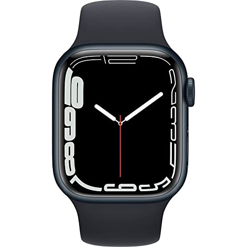 Apple Watch Series 7 GPS + Cellular, 45mm Midnight Aluminum Case with Midnight Sport Band - Regular (Renewed)