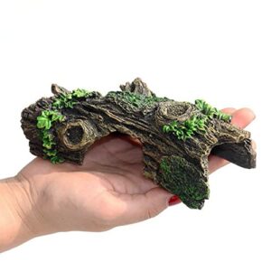 PTFJZ Aquarium Decorations-Small Fish Tank Accessories Hollow Tree Trunk Ornament Reptile Hideout Habitat Cave for Fish and Shrimp to Swim