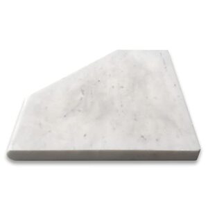 Stone Center Online Carrara White Marble 8x8 Diamond Shower Corner Shelf Soap Dish Caddy Bullnose Full Finished Polished Kitchen Bath Wall Floor Backsplash Shower (1 Piece)