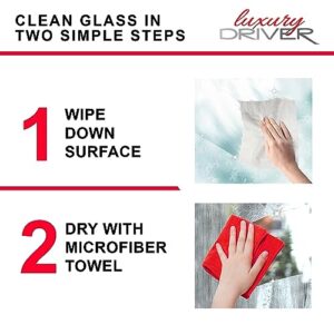 Glass Cleaner Car Wipes for Windows for Windshield for Mirrors Disposable and Streak Free Cleaning Wipes for Auto Glass or Kitchen and Home By Luxury Driver - Auto Ocean Breeze (90 Ct Canister)