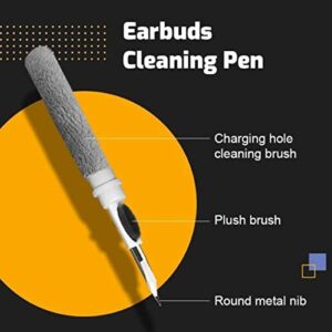 Bluetooth Earbuds Cleaner Kit Multi-Function Cleaning Pen Soft Brush for Bluetooth Earphones Case Cleaning Tools for Earbuds (Black)