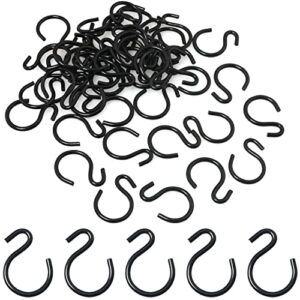 jjhxsm 50 pcs 1inch small hooks, black s hooks mini ornament jewelry s hooks mini hooks for hanging