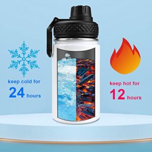 Amgkonp 12oz Sublimation Kids Sports Water Bottle Blanks,12oz Sublimation Tumbler Stainless Steel Double Wall Insulated Theroms Vacuum Flask with Shrink Wrap Film and Portable Handle（4 Pack）