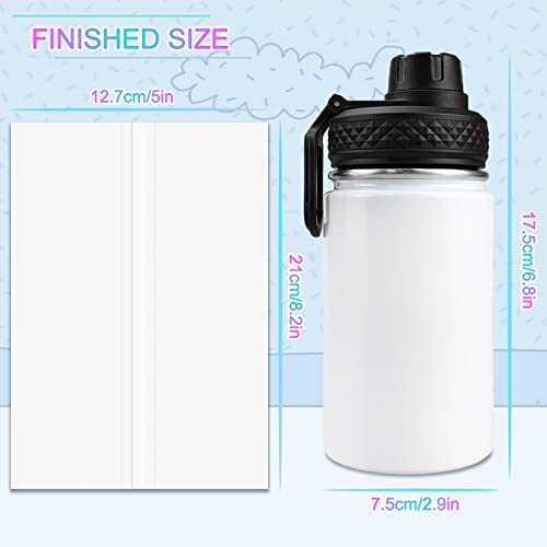 Amgkonp 12oz Sublimation Kids Sports Water Bottle Blanks,12oz Sublimation Tumbler Stainless Steel Double Wall Insulated Theroms Vacuum Flask with Shrink Wrap Film and Portable Handle（4 Pack）