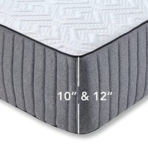 KISLOT KS 10 Inch King Memory Foam Mattress - Cooling Top Cover and Cooling Gel Infused Memory Foam for Cool Sleep & Pressure Relief – Fiberglass Free