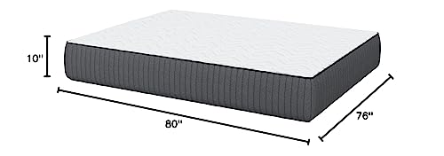 KISLOT KS 10 Inch King Memory Foam Mattress - Cooling Top Cover and Cooling Gel Infused Memory Foam for Cool Sleep & Pressure Relief – Fiberglass Free