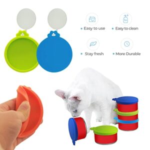 Yobbai 6 Pack Cat Food Cans Lids, Food Safe BPA Free & Dishwasher Safe,Silicone Can Lids Covers for Cat Food Cans