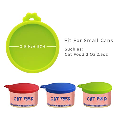 Yobbai 6 Pack Cat Food Cans Lids, Food Safe BPA Free & Dishwasher Safe,Silicone Can Lids Covers for Cat Food Cans