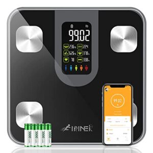 firiner bluetooth body fat scale with large display digital smart scale for body weight and fat bmi heart rate composition 15 body composition analyzer sync with fitness app