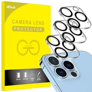 jetech camera lens protector for iphone 13 pro max 6.7-inch and iphone 13 pro 6.1-inch, 9h tempered glass, hd clear, anti-scratch, case friendly, does not affect night shots, 3-pack
