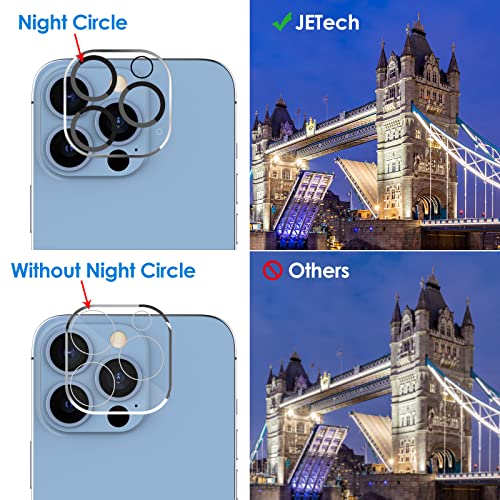 JETech Camera Lens Protector for iPhone 13 Pro Max 6.7-Inch and iPhone 13 Pro 6.1-Inch, 9H Tempered Glass, HD Clear, Anti-Scratch, Case Friendly, Does Not Affect Night Shots, 3-Pack