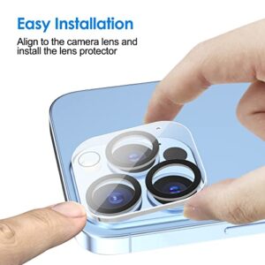 JETech Camera Lens Protector for iPhone 13 Pro Max 6.7-Inch and iPhone 13 Pro 6.1-Inch, 9H Tempered Glass, HD Clear, Anti-Scratch, Case Friendly, Does Not Affect Night Shots, 3-Pack