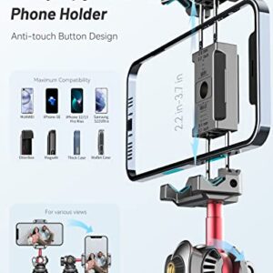 Phone Tripod Stand with Upgraded Phone Clip, Tupwoon Flexible Tripod for iPhone and Android Cell Phone, Portable Phone Stand for Video Recording, Camera, GoPro
