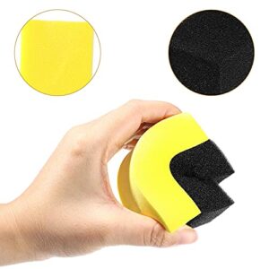 Tallew 18 Pieces Tire Contour Dressing Applicator Pads Color Polishing Sponge Tire Shine Applicator Pad Car Polishing Sponge Tire Sponge Car Wax Applicator Pad for Car Glass Painted Steel Porcelain