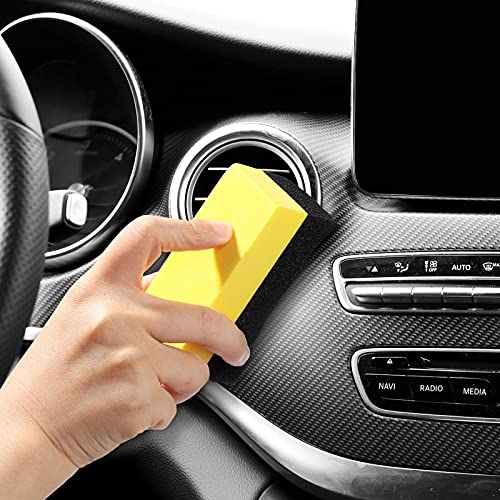 Tallew 18 Pieces Tire Contour Dressing Applicator Pads Color Polishing Sponge Tire Shine Applicator Pad Car Polishing Sponge Tire Sponge Car Wax Applicator Pad for Car Glass Painted Steel Porcelain