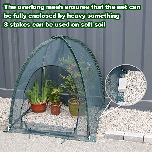 Pop up Gardening Net Cover,36x36x39 inch Pack of 2,Pest Guard Cover for Vegetables Fruits Durable Plant Gardening Net, Pop-Up Chicken Pen for Small Animals Outdoor Run and Pet Enclosure