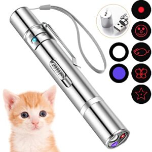 Cutomo Red Laser Pointer for Cats to Play, USB Rechargeable Laser Pointer Cat Toy Red Dot Laser Light for Cats, Cat Toys Interactive for Indoor Cats, Cat Laser Toy for Indoor Cats to Chase