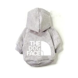 通用 dog hoodie,comfortable soft fashion dog clothes,trendy dog hoodie,for small, medium and large dogs (large, light gray)