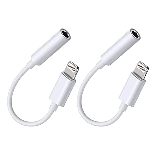 Apple MFi Certified 1 Pack Lightning to 3.5 mm Headphone Jack Adapter Connector Aux Audio Earphones Headphone Dongle Stereo Cable Compatible with iPhone 14 13 12 11 8 X XR XS Support All iOS System