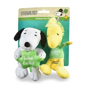 peanuts for pets snoopy & woodstock feeling lucky st patrick’s day squeaky pet toy 2 pieces peanuts dog toys ff20325 snoopy leprechaun 9 inch - 1 pack