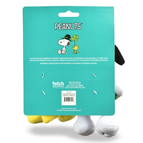 Peanuts for Pets Snoopy & Woodstock Feeling Lucky St Patrick’s Day Squeaky Pet Toy 2 Pieces Peanuts Dog Toys FF20325 Snoopy Leprechaun 9 Inch - 1 Pack