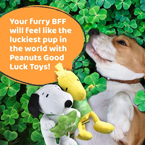 Peanuts for Pets Snoopy & Woodstock Feeling Lucky St Patrick’s Day Squeaky Pet Toy 2 Pieces Peanuts Dog Toys FF20325 Snoopy Leprechaun 9 Inch - 1 Pack