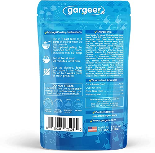 Gargeer 3oz Marine Fish Food for Advanced Breeders. Complete Saltwater Fish Gel Diet. Proudly Made in The USA, Using Premium Ingredients, Ocean Reef Nutrition, Fortified Gourmet Formula. Enjoy...