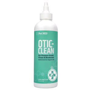 pet md cat & dog ear cleaner - otic ear solution for dogs - pet ear cleaner - cat ear cleaner liquid - cat & dog cleaning supplies - sugar cookie scent - 8 oz.