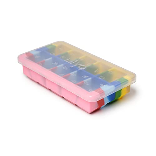 LEVO Herb Block Tray - Silicone Herb Freezer Tray with Lid - Herb Saver for Homemade Infusions - Silicone Freezer Tray for LEVO I & LEVO II Infusions - Food Grade Silicone, BPA Free - Tie Dye