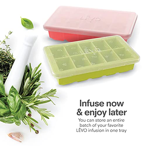 LEVO Herb Block Tray - Silicone Herb Freezer Tray with Lid - Herb Saver for Homemade Infusions - Silicone Freezer Tray for LEVO I & LEVO II Infusions - Food Grade Silicone, BPA Free - Tie Dye