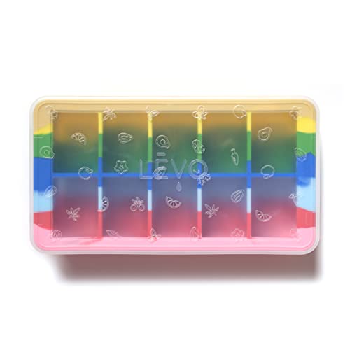 LEVO Herb Block Tray - Silicone Herb Freezer Tray with Lid - Herb Saver for Homemade Infusions - Silicone Freezer Tray for LEVO I & LEVO II Infusions - Food Grade Silicone, BPA Free - Tie Dye