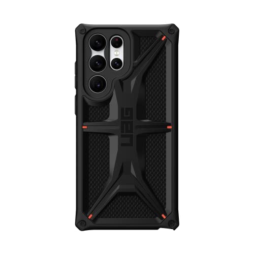 URBAN ARMOR GEAR UAG Designed for Samsung Galaxy S22 Ultra Case Kevlar Black Rugged Lightweight Slim Shockproof Premium Monarch Protective Cover, [6.8 inch Screen]