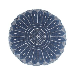 levtex home - bellamy teal - decorative pillow (16in. round) - medallion - navy and white