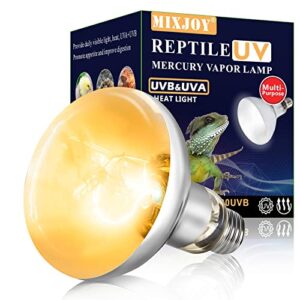 mixjoy 100w reptile heat lamp bulb full spectrum uva uvb sun light for reptile and amphibian use