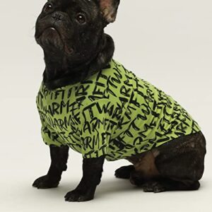 Fitwarm Sleeve Dog Shirt, Summer Clothes for Puppy Small Dogs Cats Kitten Pet, Casual Dog T Shirt Apparel Clothing Outfits, 100% Cotton, Green, Small