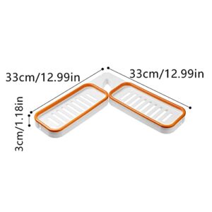 Plastic Baskets for Kitchen Organization and Storage, Hand-Washing Sink,Dual-Purpose Shelf Corner Foldable Wall-Mounted Storage Rack No Drilling Storage Rack Beside