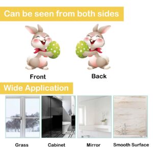 UOMNICUE Rabbit Window Clings, Double Sides Static Animals Bunny Window Stickers for Glass Windows, 9 Sheets 114 PCS Spring Cute Bunny Egg Windows Stickers Decals for Home Office Glass Door Window Decoration