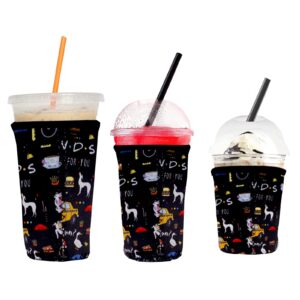 3pack friends tv show merchandise coffee cup sleeve friends iced coffee sleeves reusable friends tv show gifts neoprene cup sleeve for 16-32oz cold hot beverages