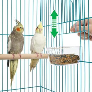 Topeakmart Metal Bird Cage Open Play Top Parrot Cage w/Detachable Rolling Stand for Small Birds, 53.5inch, Teal Blue