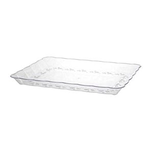 [clear- 6 pack] homeygear plastic rectangle serving tray appetizer platter clear 9x13 inch food party dish disposable pack of 6