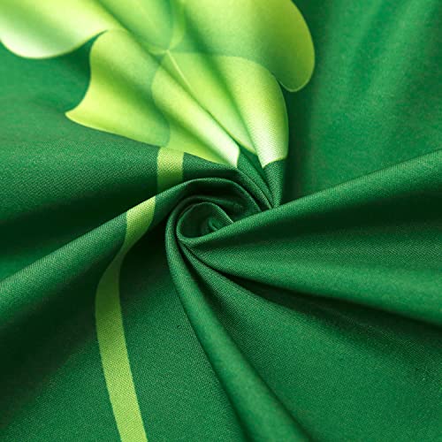 JYXIUBS Round St Patrick's Day Tablecloth - Irish Clover Decoration Waterproof Table Cloth, Fabric Spring Holiday Table Cover for Dining and Indoor/Outdoor, 60 Inch