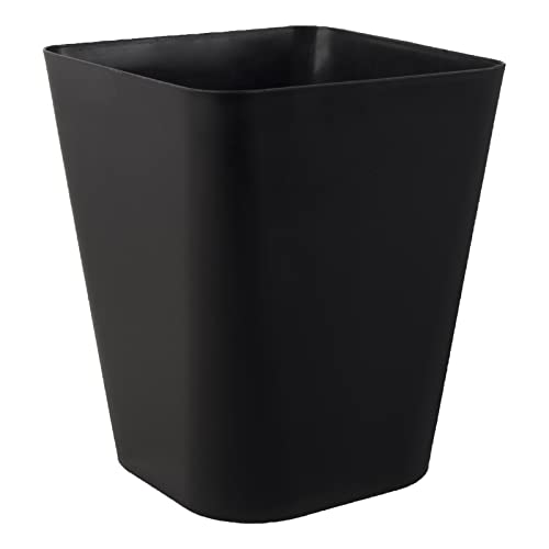 rejomiik Small Trash Can, Plastic Slim Waste Basket 1.6 Gallon Garbage Can Container Bin for Bathroom, Office, Bedroom, Home, Kids Rooms, Kitchen, Square, Black