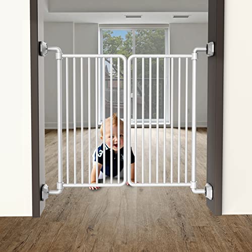 ICERO - Baby Gate Wall Protector - Protect Walls & Doorways from Pet & Dog Gates - for Child Pressure Mounted Stair Safety Gate- 4 Pack, White