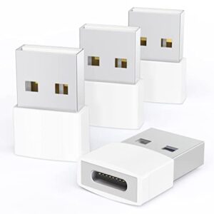 syntech usb to usb c adapter 4 pack, type c female to usb male converter power charger cable adapter compatible with magsafe apple watch series 9/se/ultra 2 iphone 15 plus pro max airpods pro, etc