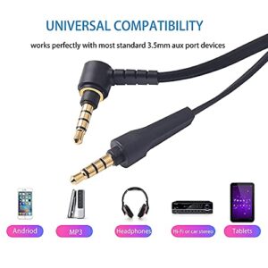 Replacement Headphone Audio Cable Cord with Built-in Mic Compatible with Sony MDR-100AAP MDR-100ABN MDR-100A MDR-10R MDR-1000X MDR-XB950B1 WH-1000XM2 WH-1000xm3 WH-H900N Headphones (Black)