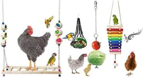 afxobo 4pcs bird chicken pet toy net bag swing chewing pet toy chicken bird cage accessories *tuq0073